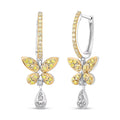 Luxuriant Lab Grown Yellow Diamond (IR) and Lab Grown Diamond VS 0.50 ctw Butterfly Earrings in Rhodium Over Sterling Silver - Sticky add to cart bar