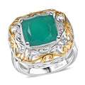 EverTrue Green Onyx Ring in 18K YG Plated and Platinum Bond (Size 10.0) 5.40 ctw - Sticky add to cart bar