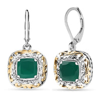 EverTrue Verde Onyx Earrings in 18K YG Plated and Platinum Bond 4.60 ctw