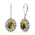EverTrue Tasmanian Stichtite and Multi Gemstone 8.90 ctw Garden of the Earth Earrings in 18K YG Plated and Platinum Bond - Sticky add to cart bar