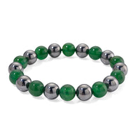 Verde Onyx and Terahertz 140.00 ctw Beaded Stretch Bracelet