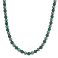 Verde Onyx and Terahertz 300.00 ctw Beaded Necklace in Stainless Steel 18-20 Inches - Sticky add to cart bar