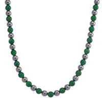 Verde Onyx and Terahertz 300.00 ctw Beaded Necklace in Stainless Steel 18-20 Inches