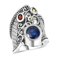 D'Joy Passport to Israel Artisan Crafted Masoala Sapphire (D), Multi Gemstone Ring in Sterling Silver (Size 10.0) 4.50 ctw - Sticky add to cart bar
