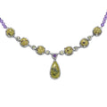 EverTrue Tasmanian Stichtite and Multi Gemstone 39.55 ctw Earthborn Celestial Orbit Elegance Necklace in Platinum Bond 18-20 Inches - Sticky add to cart bar