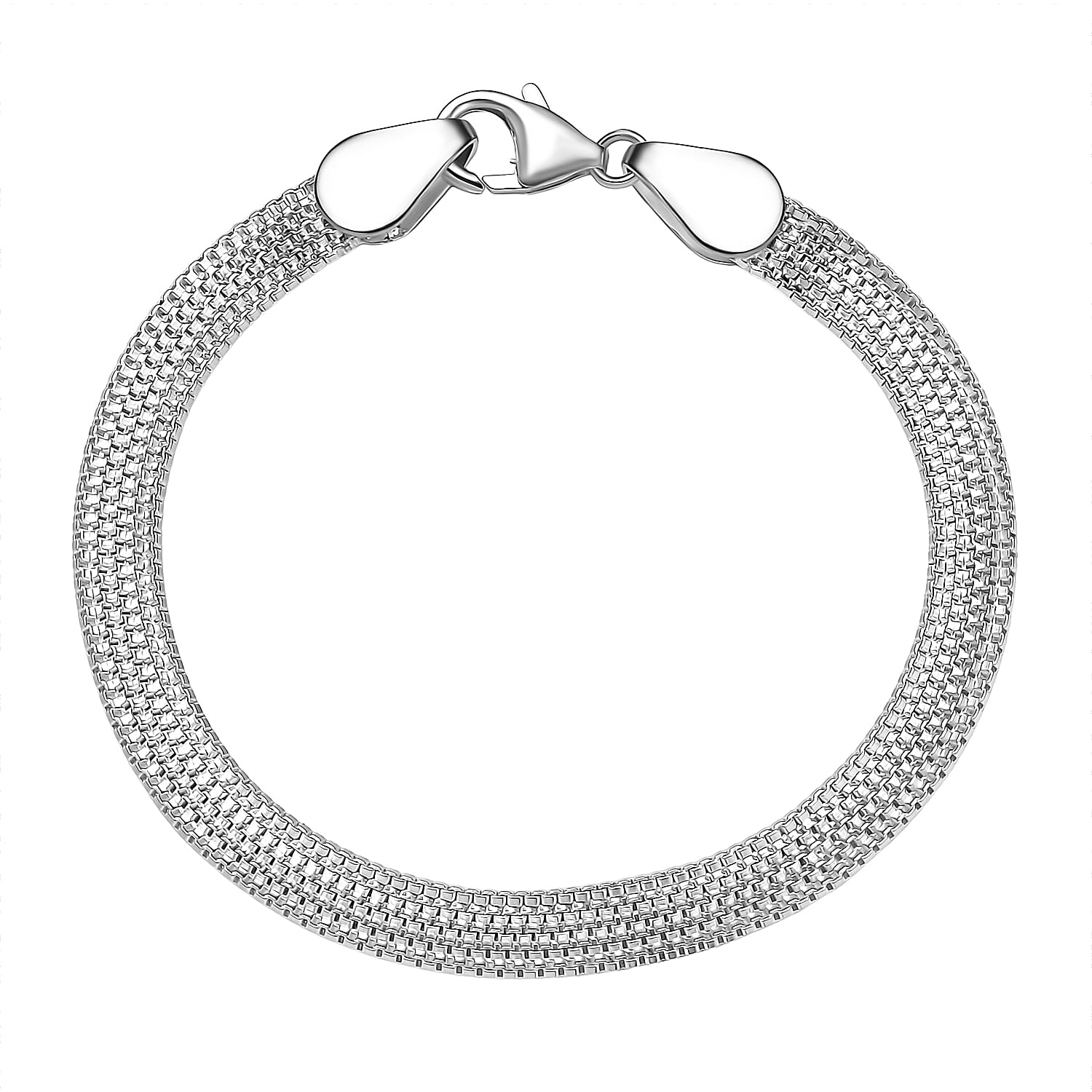 D'Joy Layering Box Link Bracelet in Sterling Silver (7.25 In) 7.3 Grams