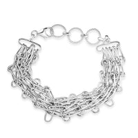 D'Joy Fancy Link Chain Bracelet in Sterling Silver (7.25 In) 11.25 Grams