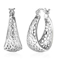 Rhapsody Honeycomb Hoop Earrings in 950 Platinum 9 Grams - Sticky add to cart bar