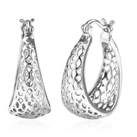 Rhapsody Honeycomb Hoop Earrings in 950 Platinum 9 Grams
