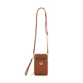 Stone Mountain Cognac Pebble Genuine Leather Crossbody Bag with Wristlet - Sticky add to cart bar