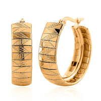 Omega Chain Hoop Earrings in ION Plated RG Stainless Steel