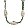 Sesame Jasper and Green Spot Agate 266.00 ctw Beaded Necklace in Platinum Over 20 Inches - Sticky add to cart bar