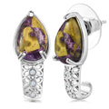 EverTrue Tasmanian Stichtite and White Zircon 5.50 ctw Mystic Earth Drop Earrings in Platinum Bond - Sticky add to cart bar
