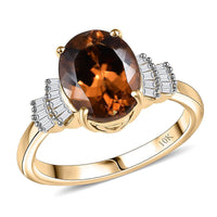 Luxoro 10K Yellow Gold AAA Golden Turkizite, Diamond (I2) Ring (Size 10.0) 3.75 ctw