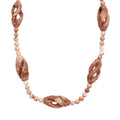 Spice Jasper and Pink Web Jasper 223.00 ctw Beaded Necklace in Platinum Over 20 Inches - Sticky add to cart bar