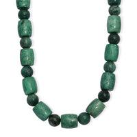 EverTrue Green Jasper 490.00 ctw Beaded Necklace in Platinum Over 20 Inches
