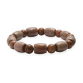 Fossilized Agate 200.00 ctw Beaded Stretch Bracelet - Sticky add to cart bar