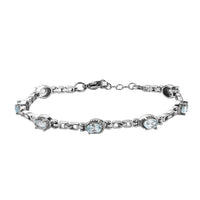 EverTrue Sky Blue Topaz 4.10 ctw Bracelet in Stainless Steel (7.00 In)
