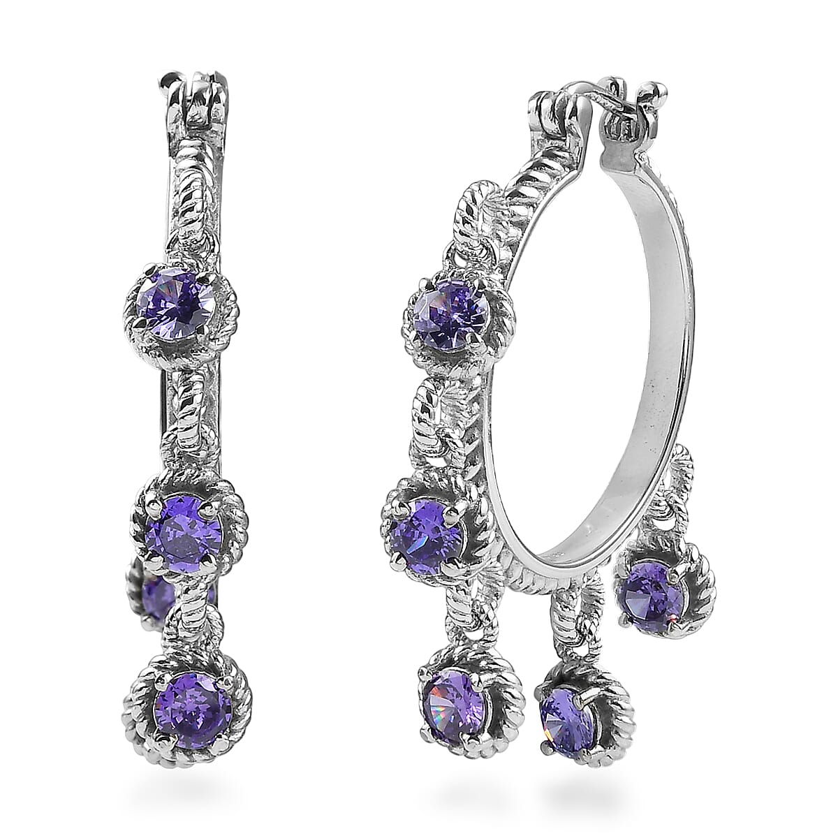 EverTrue Simulated Diamond Earrings in Stainless Steel 8.35 ctw