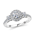 TLV Luxuriant Lab Grown Diamond (G-H, SI) Ring in Rhodium Over Sterling Silver (Size 10.0) 1.10 ctw - Sticky add to cart bar