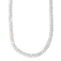 D'Joy Premium Rainbow Moonstone 88.00 ctw Beaded Necklace in Rhodium Over Sterling Silver 18 Inches - Sticky add to cart bar