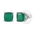 D'Joy Green Onyx Solitaire Stud Earrings in Rhodium Over Sterling Silver 3.60 ctw - Sticky add to cart bar