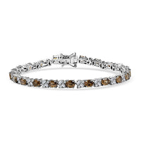 D'Joy Golden Turkizite, Moissanite Bracelet in Rhodium Over Sterling Silver (7.25 In) 9.30 ctw