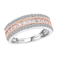 Luxuriant Lab Grown Pink Diamond (IR) and Lab Grown Diamond VS 1.00 ctw Ring in 14K White and Rose Gold (Size 6.0) - Sticky add to cart bar