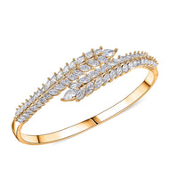 Simulated Diamond Bangle Bracelet in Silvertone (7.50 In) 3.80 ctw