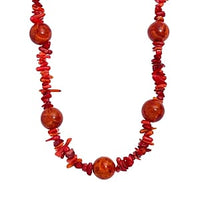 Sponge Coral Chips 170.00 ctw Necklace in Stainless Steel (18 Inches)