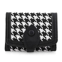 Houndstooth Pattern Faux Leather Wallet