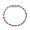 D'Joy Montepuez Ruby, Moissanite Royal Line Bracelet in Rhodium Over Sterling Silver (6.50 In) 6.85 ctw - Sticky add to cart bar