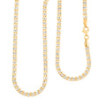 Italian Diamond Cut ICE Round Necklace in 14K YG and Rhodium Over Sterling Silver 12.71 Grams 18 Inches - Sticky add to cart bar