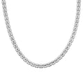Italian Diamond Cut ICE Round 2 Row Chain Necklace in Rhodium Over Sterling Silver 14.7 Grams 20 Inches - Sticky add to cart bar