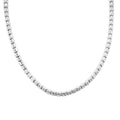 Italian Diamond Cut ICE Round 3 Row Chain Necklace in Rhodium Over Sterling Silver 24.24 Grams 20 Inches - Sticky add to cart bar