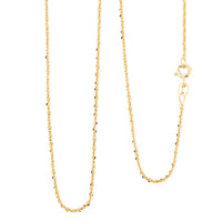 Italian 1.4mm Rock Chain Necklace in 14K YG Over Sterling Silver 2.24 Grams 20 Inches