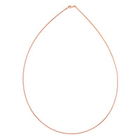 Italian 1.25mm Spring Omega Chain Necklace in 14K Rose Gold Over Sterling Silver 6.60 Grams 20 Inches