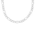 Italian 8.9mm Chain Figaro Link Light Necklace in Sterling Silver 35 Grams 22 Inches - Sticky add to cart bar