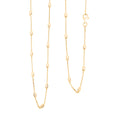 Italian 3mm Moon Cut Oval Bead Chain Necklace in 14K Yellow Gold Over Sterling Silver 5 Grams 24 Inches - Sticky add to cart bar