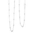 Italian 4mm Moon Cut Oval Beaded Necklace in Rhodium Over Sterling Silver 5.06 Grams 26 Inches - Sticky add to cart bar