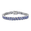 D'Joy Tanzanite, White Zircon Bracelet in Rhodium Over Sterling Silver (6.50 In) 10.60 ctw - Sticky add to cart bar