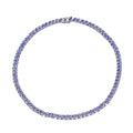 D'Joy Tanzanite and White Zircon 26.35 ctw Royal Cascade Necklace in Rhodium Over Sterling Silver 18 Inches - Sticky add to cart bar