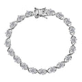 D'Joy Moissanite (Rnd 5mm) XOXO Bracelet in Rhodium Over Sterling Silver (7.25 In) 9.00 ctw - Sticky add to cart bar