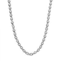 D'Joy Moissanite 15.10 ctw XOXO Necklace in Rhodium Over Sterling Silver 18 Inches