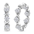 D'Joy Moissanite 6.65 ctw XOXO Hoop Earrings in Rhodium Over Sterling Silver - Sticky add to cart bar
