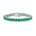 EverTrue Verde Onyx, White Zircon Bracelet in Platinum Bond (8.00 In) 37.60 ctw - Sticky add to cart bar
