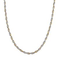 Link Chain Necklace in ION Plated YG and Stainless Steel 20-22 Inches