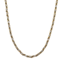 Byzantine Chain Necklace in ION Plated YG and Stainless Steel 20-22 Inches