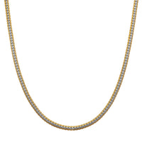 Flat Curb Chain Necklace in ION Plated YG and Stainless Steel 20-22 Inches