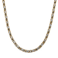 Byzantine Chain Necklace in ION Plated YG and Stainless Steel 20-22 Inches